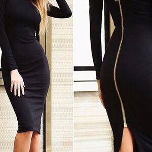 Juicy Couture Black Dress with Gold Accent
